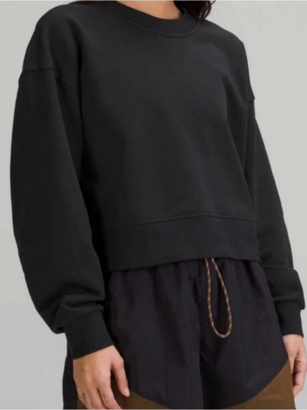 Lululemon perfectly oversized cropped crew *black size 8
